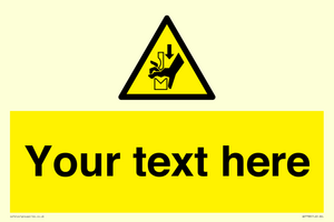 Custom warning hand crushing between press brake tool